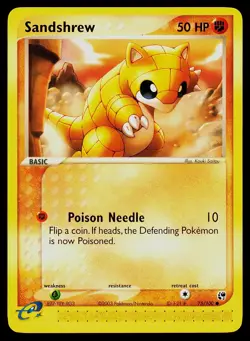 Pokemon Card Sandstorm Sandshrew 75/100 Common - Image 1