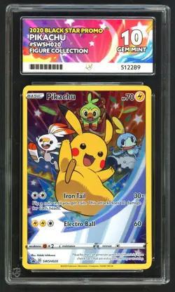 Pokemon Card - ACE 10 Pikachu SWSH020 - Black Star Promo Figure Collection GEM - Image 1
