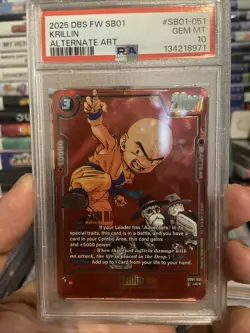 2025 DRAGON BALL SUPER CARD GAME FUSION WORLD ALT #SB01-051 KRILLIN - PSA 10 - Image 2