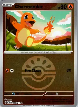 CHARMANDER (FRIEND BALL) 020/217 HOLO C ASCENDED HEROES POKEMON NM/M - Image 1