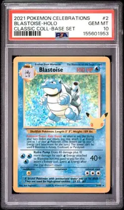 2021 Pokemon Sword & Shield Celebrations Classic 2 Blastoise Holo PSA 10 - Image 1