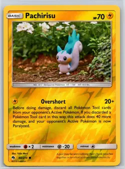 Pachirisu 80/214 C Lost Thunder Reverse Holo LP Pokemon - Image 1