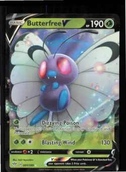 Butterfree V 001/189 Holo V Rare Darkness Ablaze Pokemon Holo Near Mint - Image 1