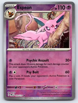 Espeon (Poke Ball Pattern) 033/131 Holo Prismatic Evolutions Pokemon Holo NM - Image 1