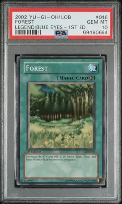 Yugioh Forest LOB-046 1st Edition GEM MINT PSA 10 - Image 1