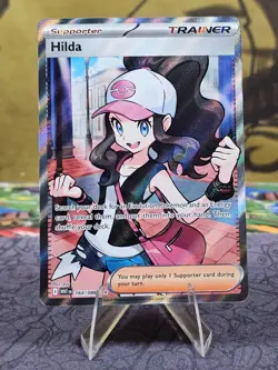 Pokemon TCG Hilda 164/086 White Flare Ultra Rare Holo Trainer Card NM - Image 1