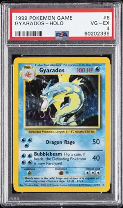 1999 POKEMON BASE SET UNLIMITED #6 GYARADOS-HOLO PSA 4 - Image 1