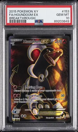 2015 POKEMON XY BREAKTHROUGH #153 FULL ART/HOUNDOOM EX PSA 10 - Image 1