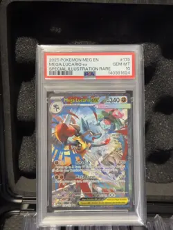 MEGA LUCARIO EX PSA 10 - 2025 POKEMON MEG EN-MEGA EVOLUTION 179/132 - Image 1