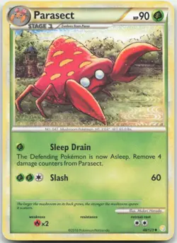 Parasect 48/123 HeartGold SoulSilver Pokemon Card LP - Image 1