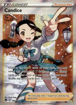 Candice 189/195 Ultra Rare Silver Tempest Pokemon Near Mint - Image 1