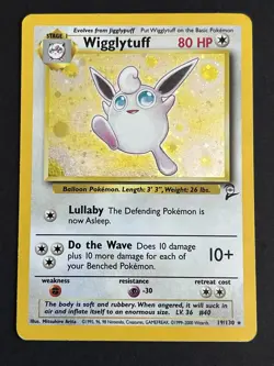 Vintage Pokemon Wigglytuff 19/130 Base Set 2 Holo Rare EN 2000 / MP - Image 2