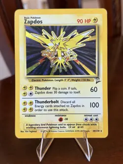 ZAPDOS 20/130 HOLO RARE BASE SET 2 POKEMON HOLO MP - Image 1