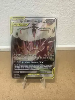 Pokemon Espeon & Deoxys GX SM240 Sun & Moon Black Star Promos Full Art Promo NM - Image 1
