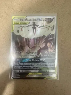 Pokemon Espeon & Deoxys GX SM240 Sun & Moon Black Star Promos Full Art Promo NM - Image 3
