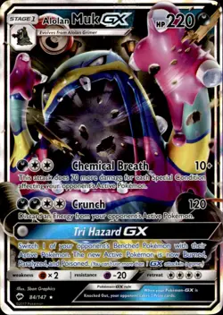 Alolan Muk GX 84/147 Holo GX Rare Pokemon Burning Shadows - Image 1