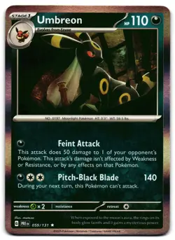 Umbreon 059/131 - 🌊 Prismatic Evolutions Rare Pokemon TCG Holo 🖤 - LP - Image 1