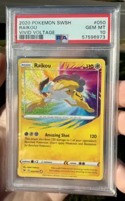 2020 POKEMON VIVID VOLTAGE RAIKOU #50 PSA 10 VERY NICE!!!!! - Image 1