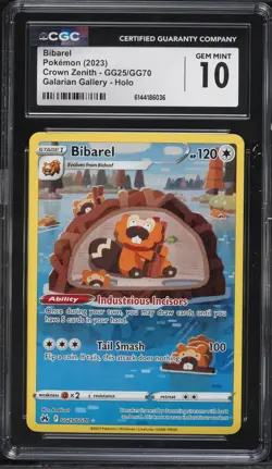 2023 Pokemon Crown Zenith Bibarel #GG25 CGC 10 - Image 1