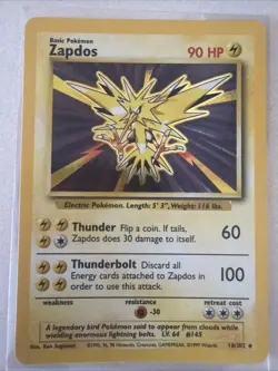 Zapdos 16/102 Holo Base Set Unlimited - Pokemon Card - LP - Image 1
