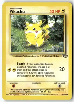 Pikachu 60/64 Common Jungle Pokemon Unlimited MP - Image 1