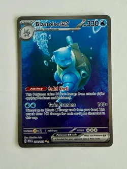 Pokemon Blastoise EX 200/165 Scarlet & Violet 151 Full Art Card NM - Image 1