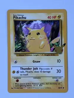 Pokemon TCG Pikachu 58/102 Celebrations Promo Jumbo Oversized Classic Collection - Image 1