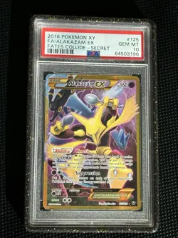 Pokemon Alakazam XY Fates Collide Secret Rare Full Art #125 PSA 10 Gem Mint - Image 1
