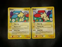 Minun 4/17 Plusle 5/17 POP Series 3 Holo Pokemon Card Set DAMAGED - Image 1