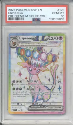 2025 POKEMON SVP EN-SV BLACK STAR PROMO #175 ESPEON EX PSA 10 - Image 1