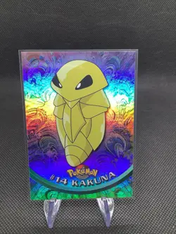 1999 Topps Pokemon Kakuna 14 Rainbow Foil - Image 1