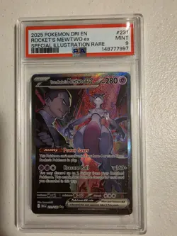 Pokemon 2025 Team Rocket's Mewtwo ex 231/182 SIR Destined Rivals PSA 9 - Image 1
