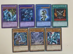 Yugioh Dragon Master Knight Blue Eyes Ultimate Black Luster Soldier Free Holo B - Image 1