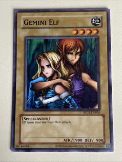 Yugioh - Gemini Elf x 3 - NM - Plus Free Holo Card - A - Image 2