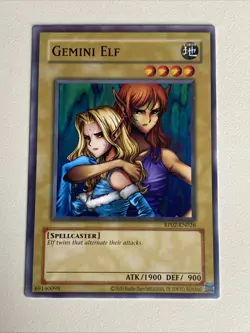 Yugioh - Gemini Elf x 3 - NM - Plus Free Holo Card - A - Image 3