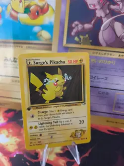 Pokemon Karte Card Lt Surge's Pikachu Gym Heroes 1. Edition 2000 Wotc NM- - Image 1