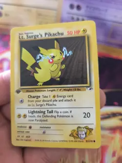 Pokemon Karte Card Lt Surge's Pikachu Gym Heroes 1. Edition 2000 Wotc NM- - Image 4