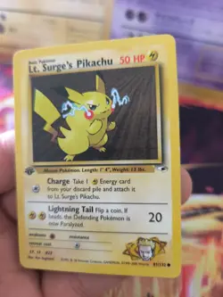 Pokemon Karte Card Lt Surge's Pikachu Gym Heroes 1. Edition 2000 Wotc NM- - Image 5
