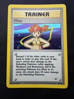 Pokemon Card english Trainer Misty 18/132 Holo Gym Heroes Wizards LP - Image 1