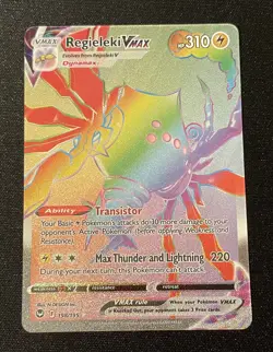 198/195 Regieleki VMAX - Silver Tempest - Rainbow Secret Rare - Pokemon TCG NM - Image 1