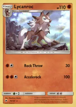 Pokemon Lycanroc 076/147 Burning Shadows 2 Card Lot Holo - Image 1