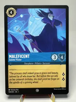 Disney Lorcana Demo Maleficent Sinister Visitor Card - Rare - Image 1