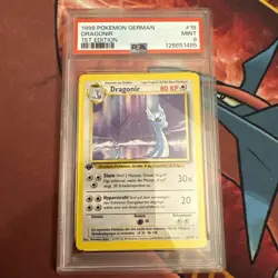 1999 Pokemon GERMAN 1st Edition Base Set Dragonir-Dragonair 18/102 PSA 9 MINT - Image 1