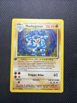 Carte Pokemon Mackogneur 8/102 Holo Set de base Edition 1 Good - Image 1