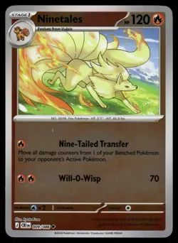Ninetales 009/086 Uncommon Chaos Rising Pokemon Reverse Holo NM - Image 1