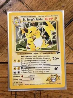 Pokemon TCG - Gym Challenge - Lt. Surge's Raichu 11/132 - Holo Rare LP - Image 1