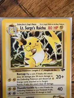 Pokemon TCG - Gym Challenge - Lt. Surge's Raichu 11/132 - Holo Rare LP - Image 3