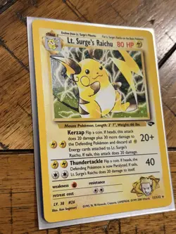 Pokemon TCG - Gym Challenge - Lt. Surge's Raichu 11/132 - Holo Rare LP - Image 4