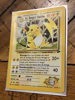 Pokemon TCG - Gym Challenge - Lt. Surge's Raichu 11/132 - Holo Rare LP - Image 5