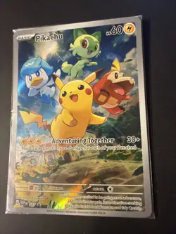 Pokemon TCG Sealed Pokemon Center Pikachu SVP 027 Paldea Evolved Black Star - Image 1